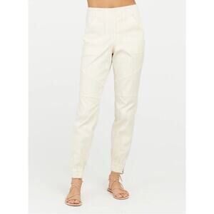 Spanx Stretch Twill Women’s Cargo Jogger Pants Parchment Off White 20319R Size M